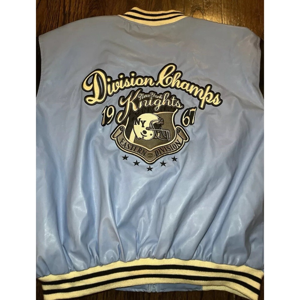 LARGE BIKERS JACKET Steve & Barry, New York Knights,Eastern Division Champs Blue